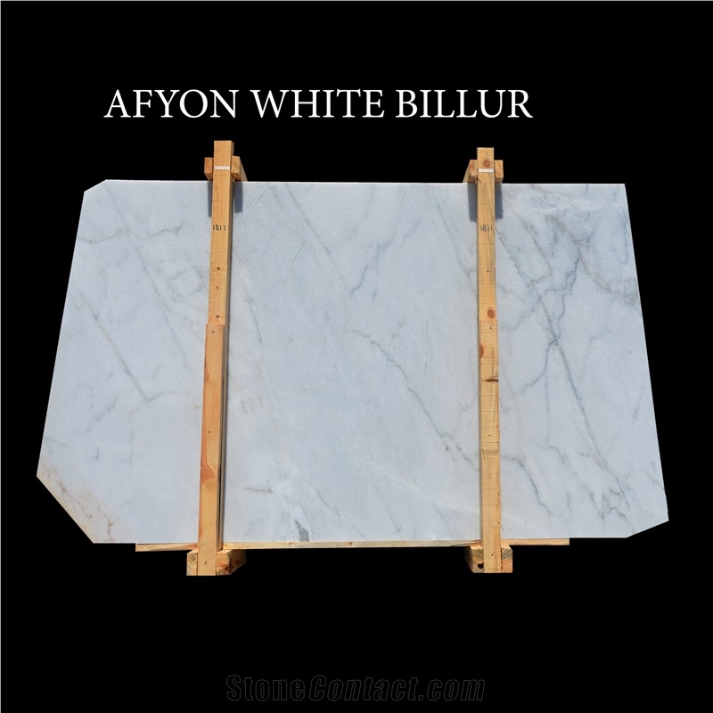Afyon White Billur Marble Slabs