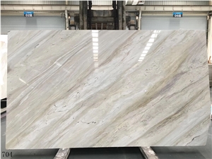 Ajax White Marble Slabs Book Match Wall Paving