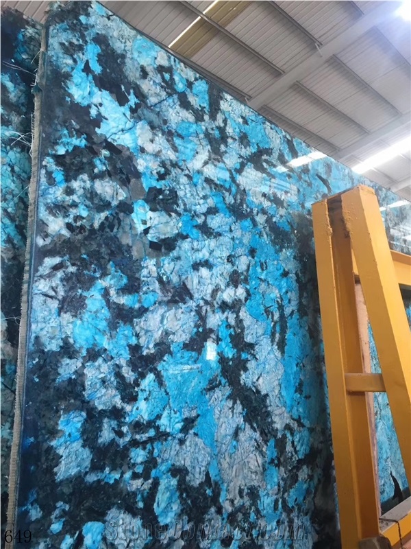 Blue Fantasy Granite Slab Hotel Wall Cladding Slab