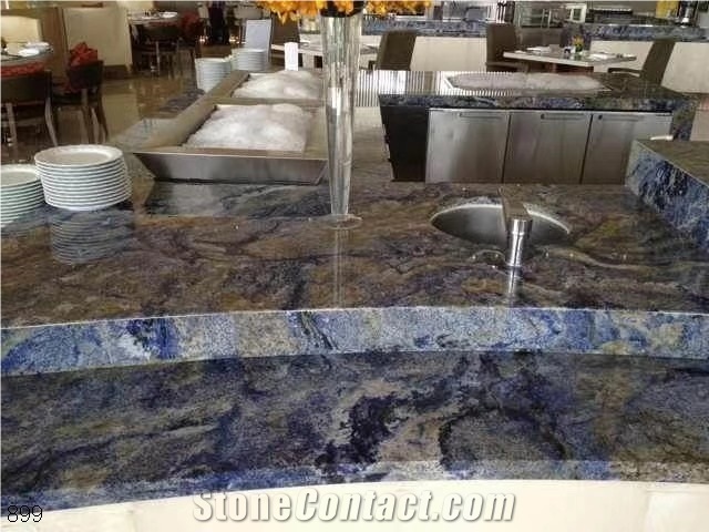 Blue Sapphire Granite Slabs Wall Application