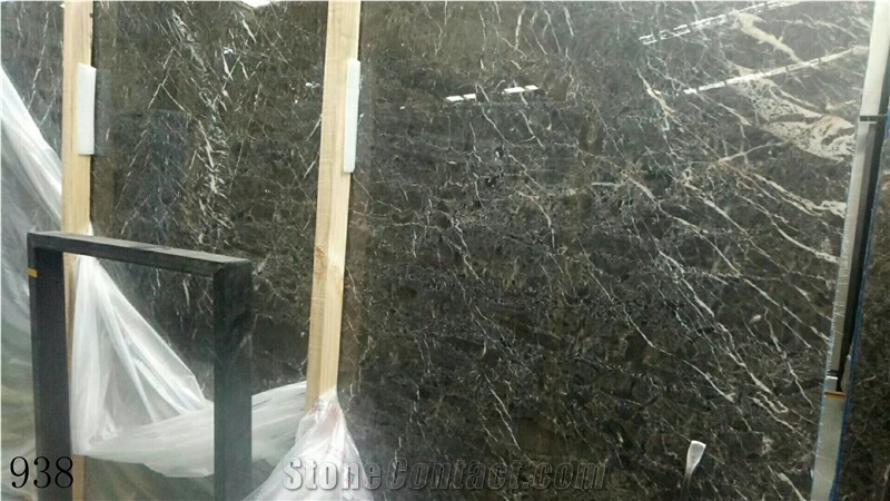 China Hang Grey Marble Brown Streak Slabs