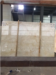 Goose Feather Gold Marble Yellow Slabs