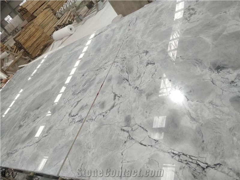 Italy Armani Grey Silver Statuario Marble Slabs