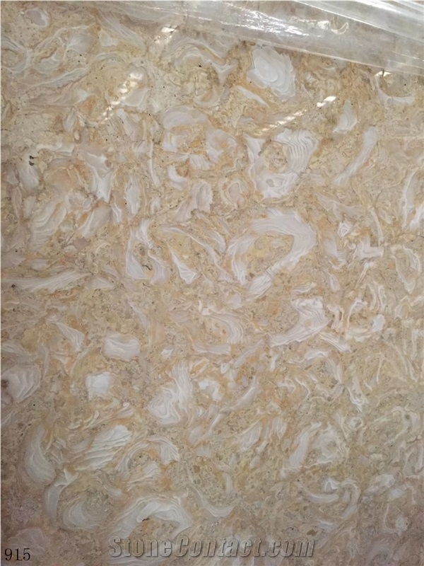 Kinsale Golden Marble Slabs White Feature