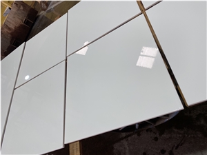 Pure White Nano Glass Stone Crystallized Slab Tile
