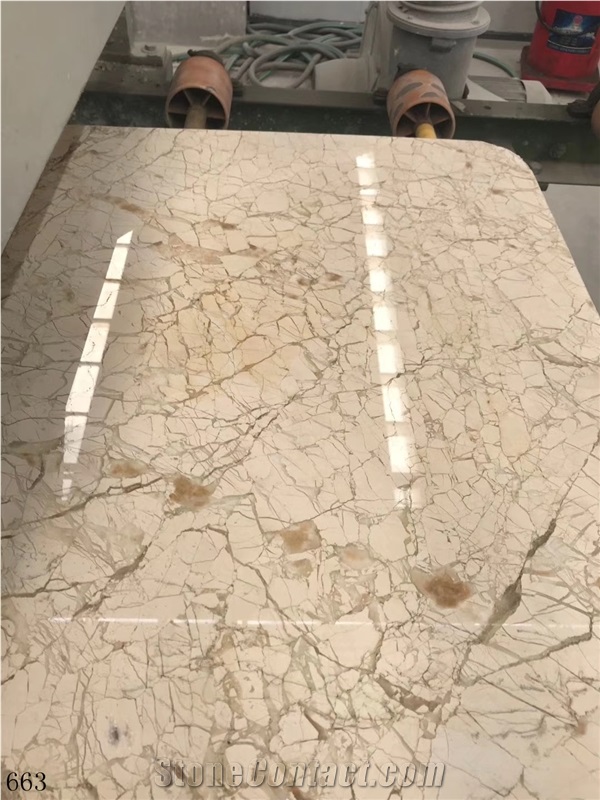 Sun Ice Flower Marble Slabs Cream Floor Tiles