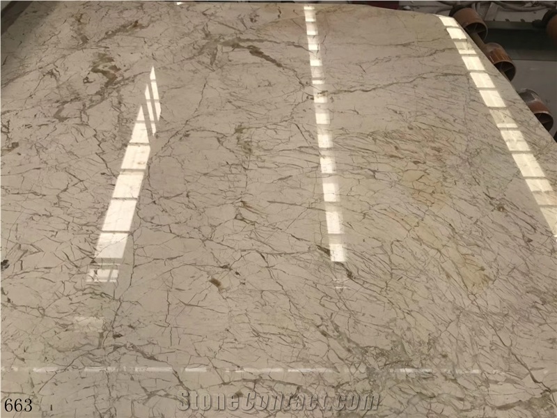 Sun Ice Flower Marble Slabs Cream Floor Tiles