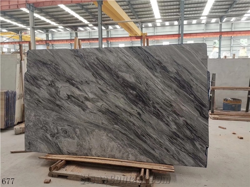 Tuscan Ash White Grey Marble Slabs Book Match