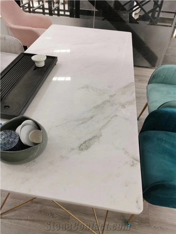 White Marble Hotel Bathroom Wash Countertops