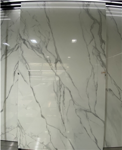 White Nano Glass Crystallized Stone Slab Tile
