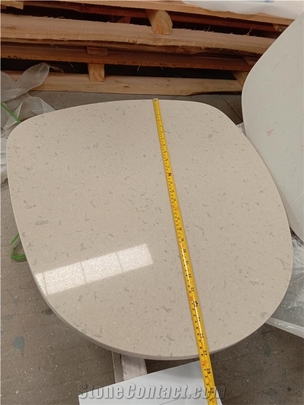 Beige Quartz Irregular Table Top Artificial Stone