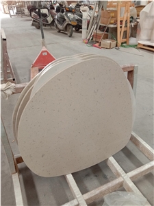 Beige Quartz Irregular Table Top Artificial Stone