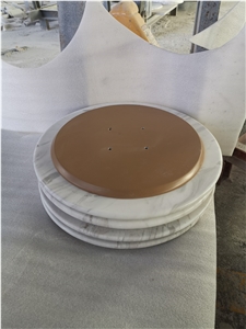 Customized Carrara White Marble Round Table Tops