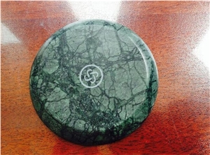 Italy White and Black Marble Round Coasters
