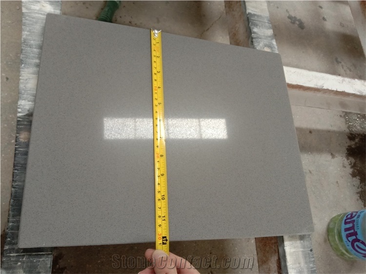 Pure Grey Quartz Slabs for Countertops Vanity Tops