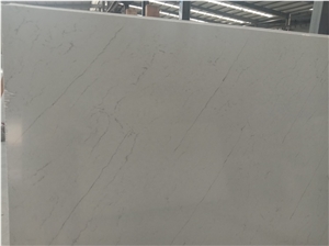 White Solid Surface Sheets Clacatta Quartz Slabs