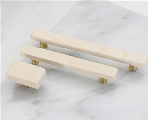 Beige Marble Handle Cabinet Knobs for Kitchen