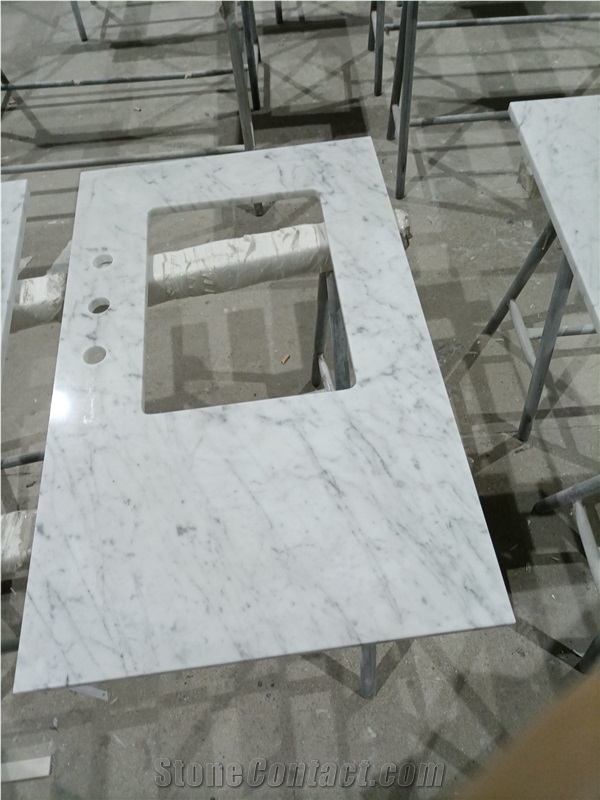 Carrara White Marble Countertop for Bathroom Tops