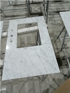 Carrara White Marble Countertop for Bathroom Tops