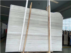 Polished Honed White Wood Grain Slab Tile
