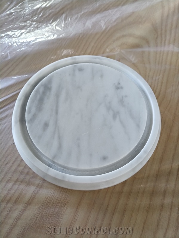 White Marble Carrara Candle Home Decorative Trys