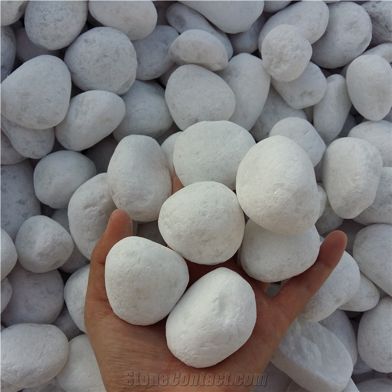 Best Quality Snow White Pebble Stone 5-8cm
