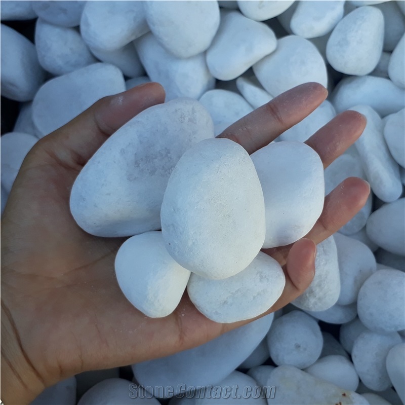 Big White Round Decorative Pebble Stone