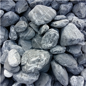 Black Marble Pebble Stone for Landscaping Stone