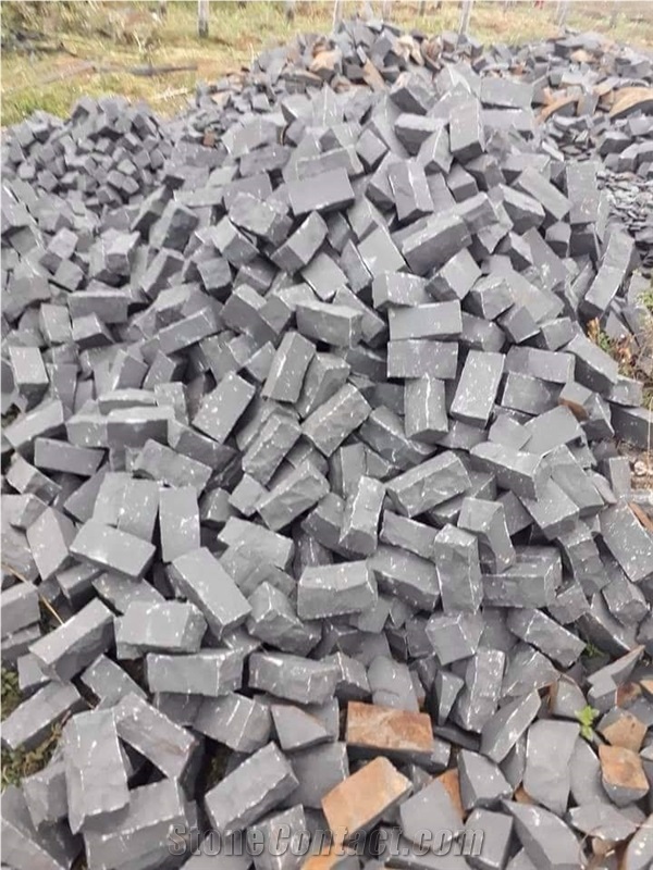 Cobbles Basalt Cobblestone, Viet Nam Grey Basalt