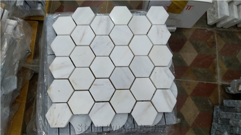 Elegant Sophisticated Hexagon Mosaic Pattern Tiles