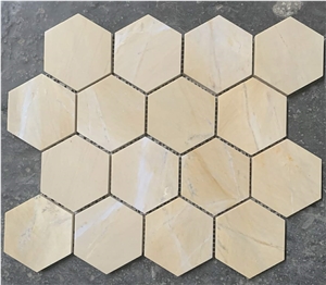 Elegant Sophisticated Hexagon Mosaic Pattern Tiles