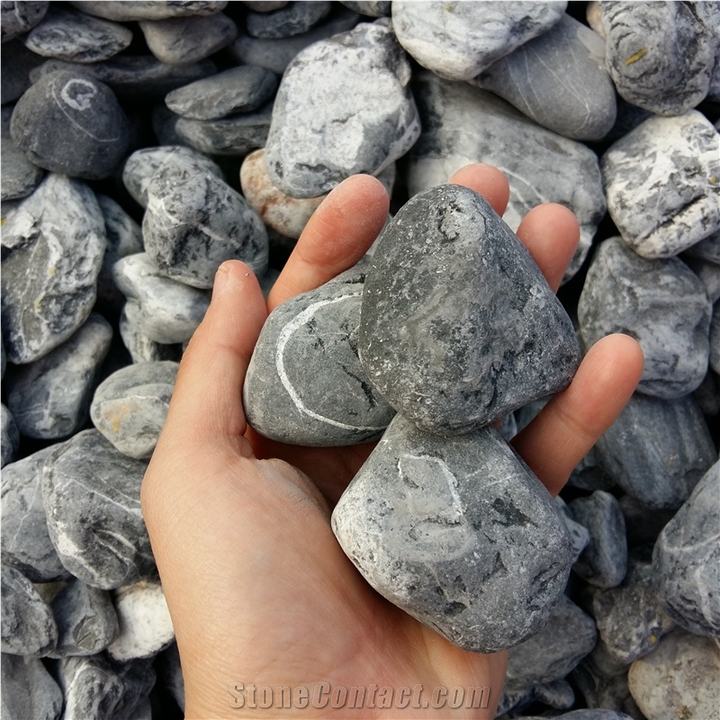 High Quality Big Size Black Pebble Stone