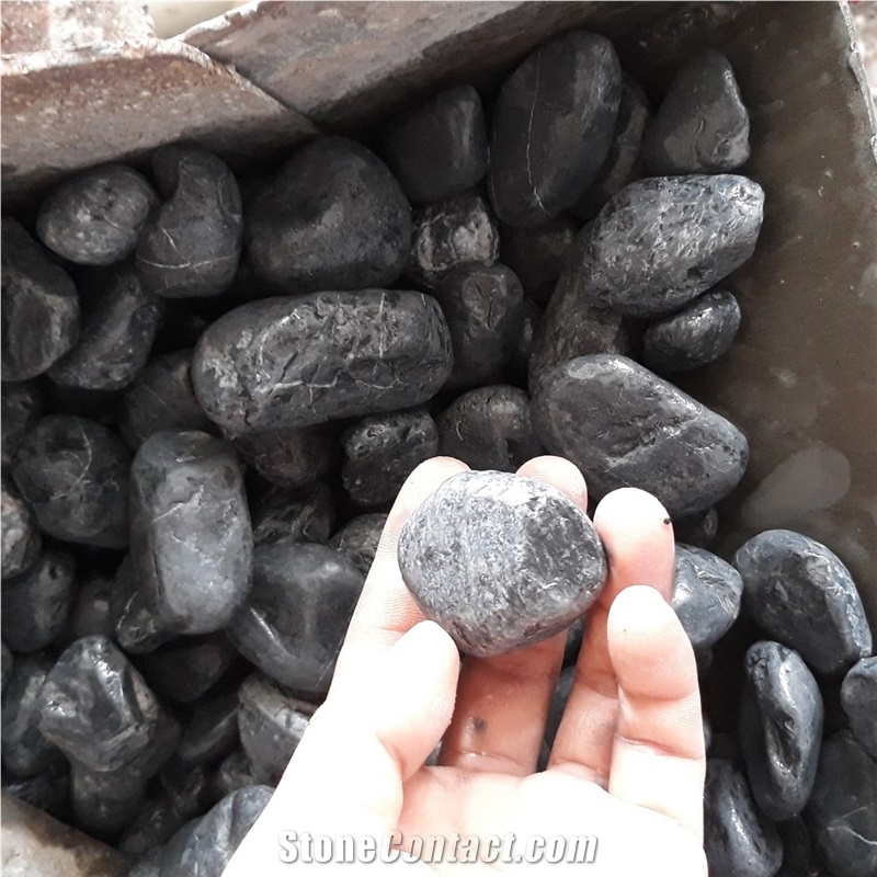 Natural River Stone Black Pebble for Decoration