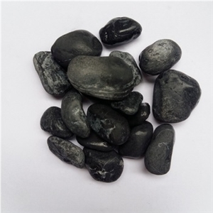 Natural Tumbled Black Pebble Stone for Decoration