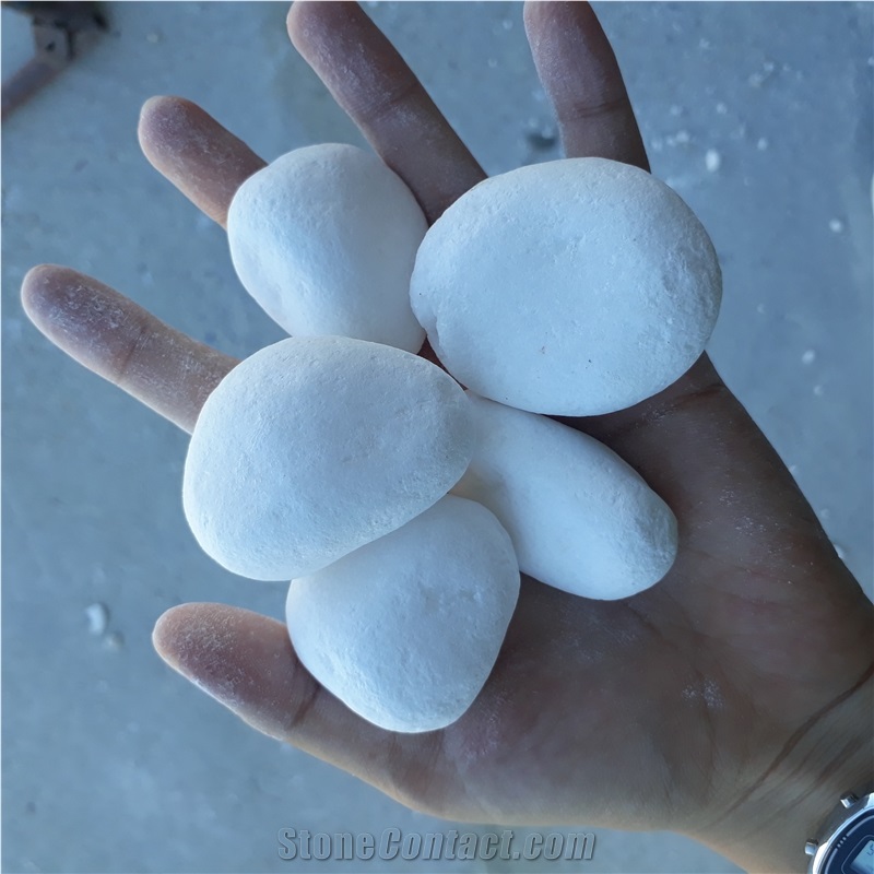 Natural Tumbled White Pebble Stone for Landscaping