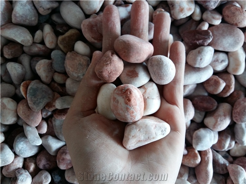 Un-Polished Pink Pebble Landscaping Stone