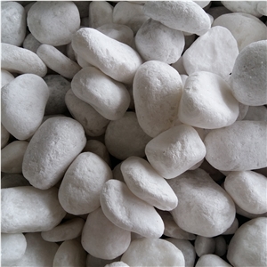 White Color Tumbled Pebble Stone for Landscaping