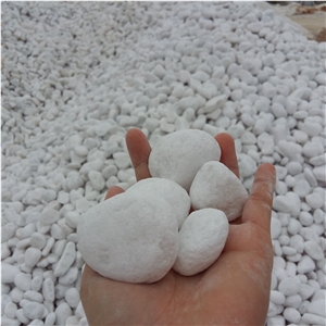 White Color Tumbled Pebble Stone for Landscaping
