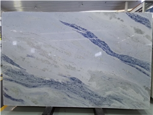 Blue Sky White Marble Wall Installation Slabs