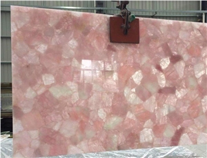Crystal Pink Semiprecious Stone Slabs