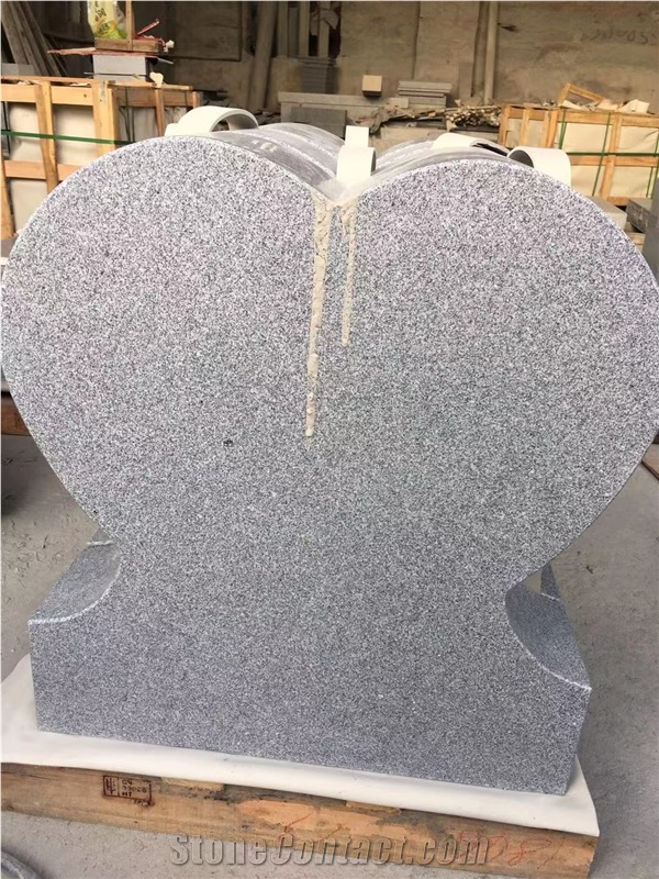 G633 Granite Heart Shape Slant Headstone