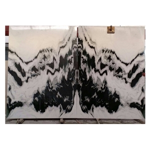 China Natural Stone Panda White Marble Open Book