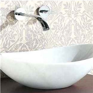 White Black Bathroom Kitchen Marble Trough Sink
