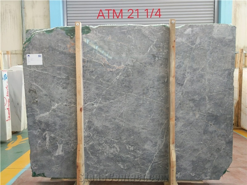 Cloudy Blue Grey Marble Slabs