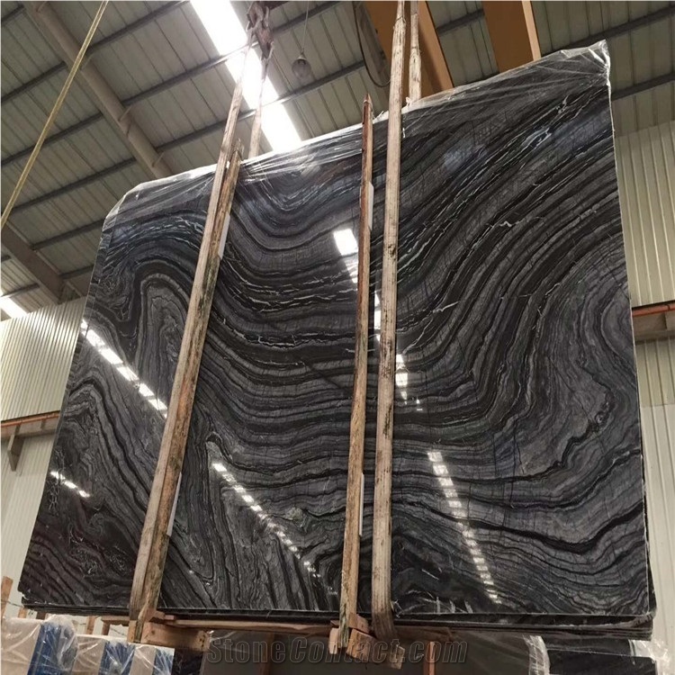 China Black Forest Wooden Marble Slabs & Tiles