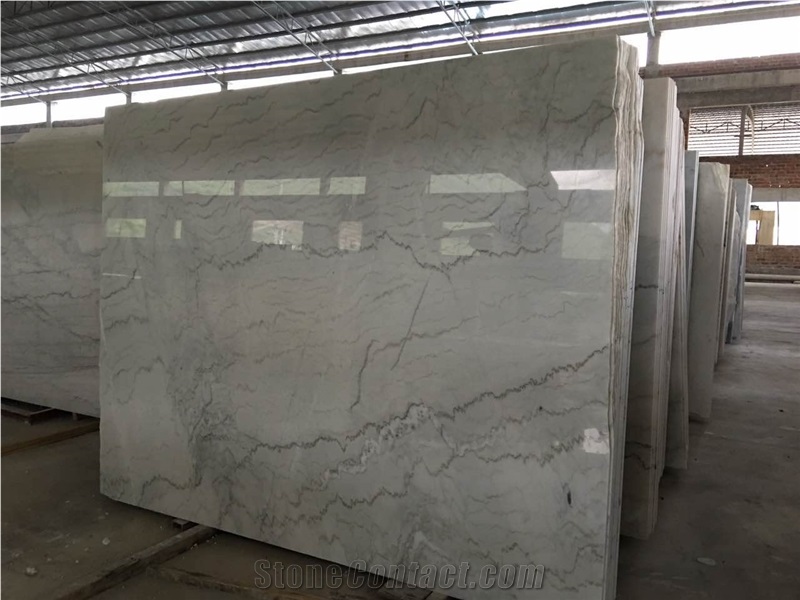 China Carrara Guangxi White Marble Polished Slabs