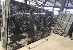 China Silk Road Black White Vein Marble Big Slabs