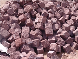 Dayang Red Porphyry Cubes Paving Stone