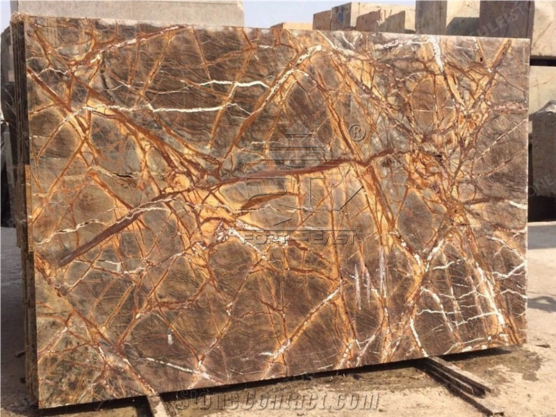 India Rainforest/Bidazar Brown Marble Slabs&Tiles