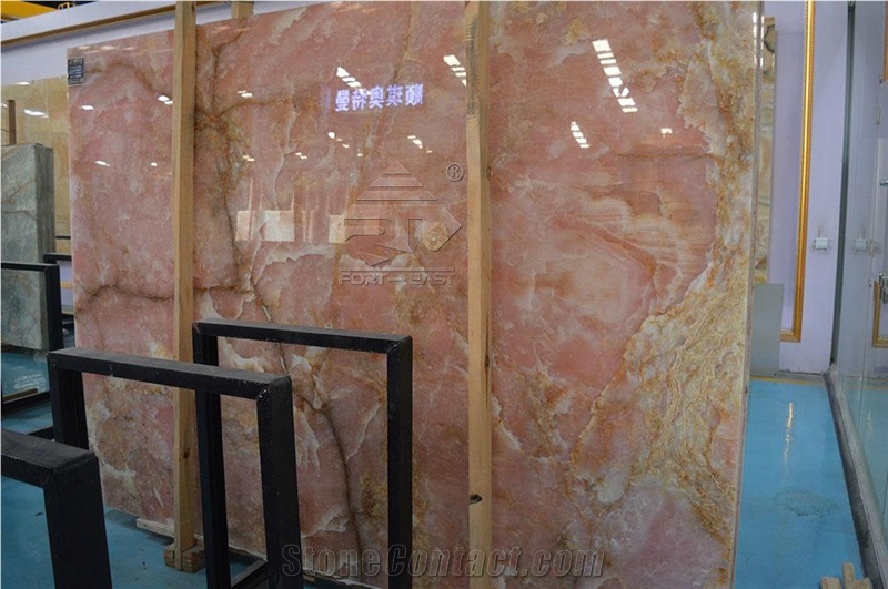 Italy Onice Rosa Pink Onyx Slabs for Project